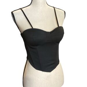 NWT Allegra K Vintage Bustier Corset Top Boned Black Size XS‎